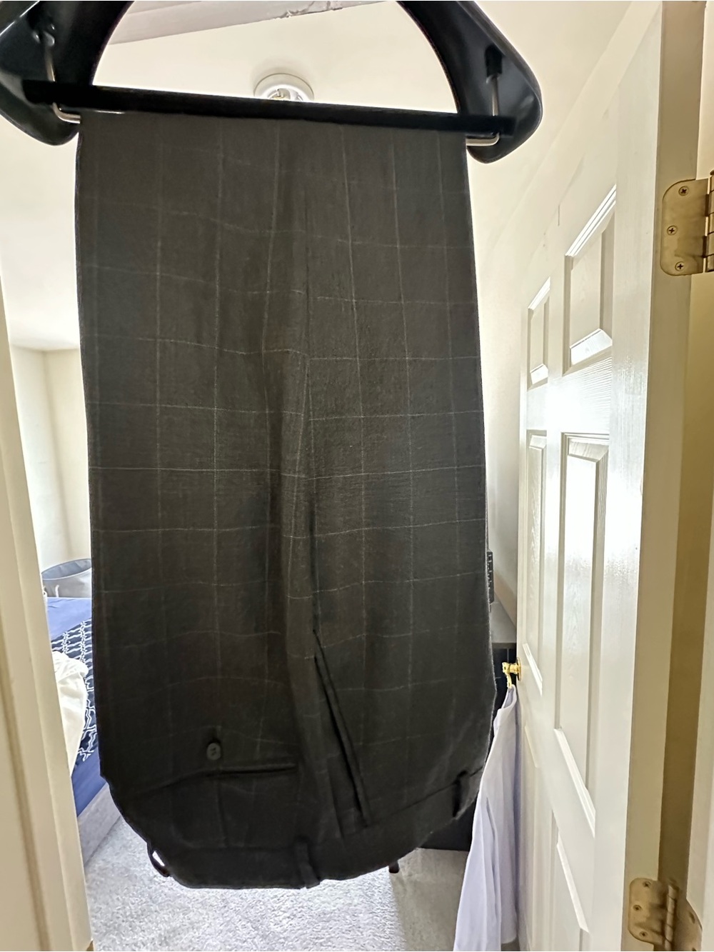 Men's Gray Windowpane Dress Pants 34X32